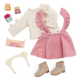 ENSEMBLE VÊTEMENTS OG DE LUXE - CHANDAIL ET JUPE POUR POUPÉE (SWEET AS JAM) 46 CM (18